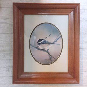 Black Capped Chicadee Photograph Framed Signed Numbered Bird Maria Lenon Art